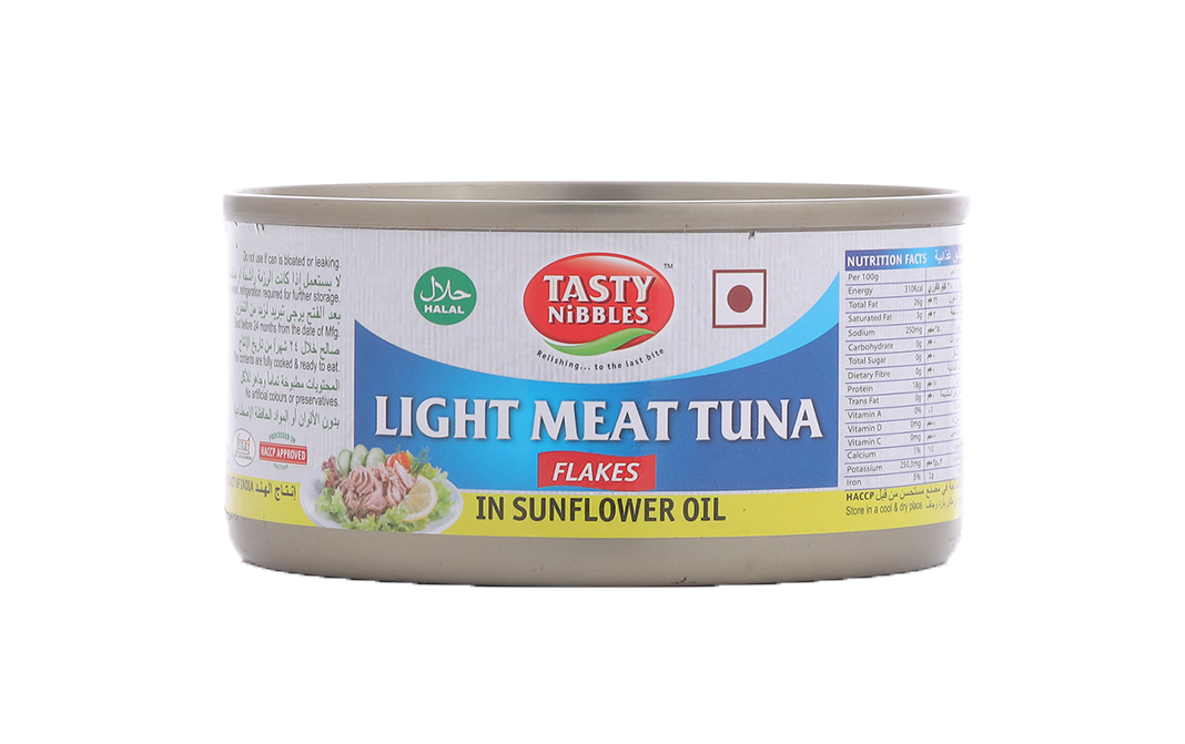 Tasty Nibbles Light Meat Tuna Flakes In Sunflower Oil  Tin  185 grams